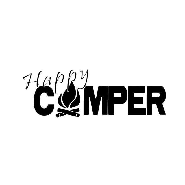 Happy Camper Logo - 20X6.9CM HAPPY CAMPER Fire Camp Outdoors Bumper Sticker Car Decal