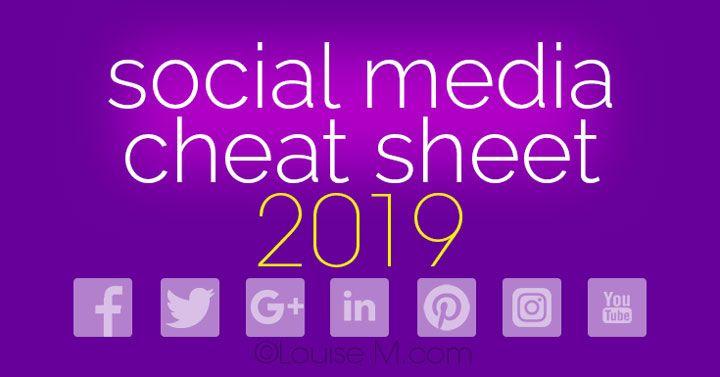 Facebook Instagram LinkedIn Logo - Social Media Cheat Sheet 2019: Must Have Image Sizes!