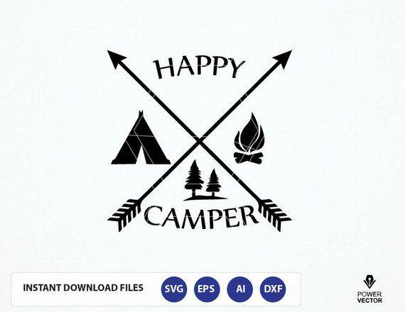 Happy Camper Logo - Happy Camper SVG Camping svg. Tent svg. Camper svg. Summer | Etsy