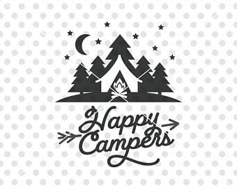 Happy Camper Logo - Happy Campers SVG DXF Cutting File Camper Svg Cutting File
