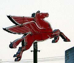 Flying Horse Gasoline Logo - Mobil Oil Pegasus (chippewabear) Tags: red horse logo pegasus