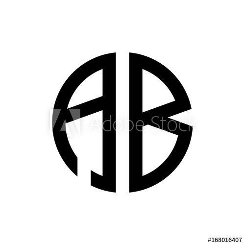 Circle Round Logo - initial letters logo ab black monogram circle round shape vector