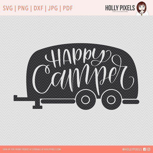 Happy Camper Logo - Happy Camper SVG Cut File. monograms