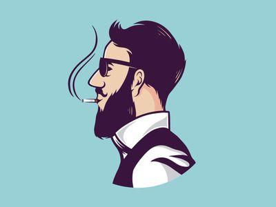 Smoking Logo - Hipster Smoking Logo Template by Alberto Bernabe | Dribbble | Dribbble