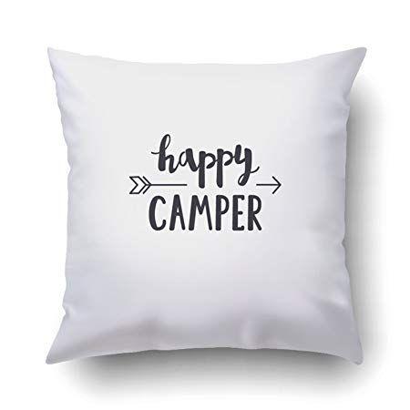 Happy Camper Logo - Home Pillow Covers Decorative Happy Camper Lettering With Arrow ...