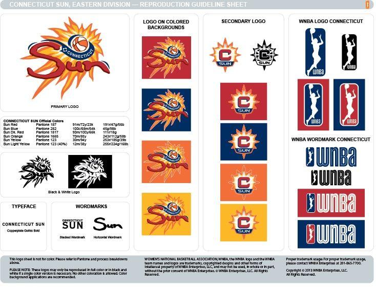 Colored Sun Logo - Connecticut Sun Color Codes Hex, RGB, and CMYK - Team Color Codes