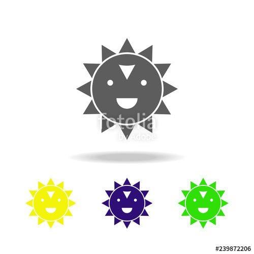 Colored Sun Logo - cheerful sun colored icons. Element of toys. Can be used for web ...