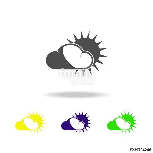 Colored Sun Logo - cloud with the sun colored icon. Element of weather colored icon ...