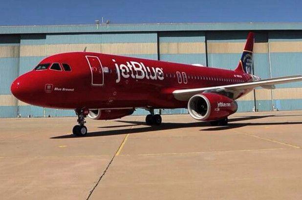 Blue and Red Plane Logo - JetBlue's secret new FDNY plane leaks online