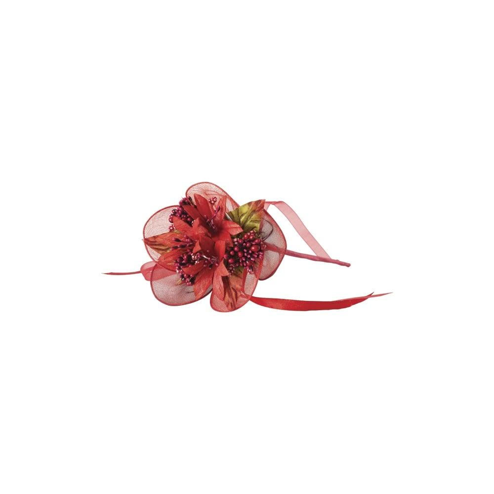 Green Flower Red Petal Logo - Club Green Flower Spray with Ribbons Cake Topper 170mm Red