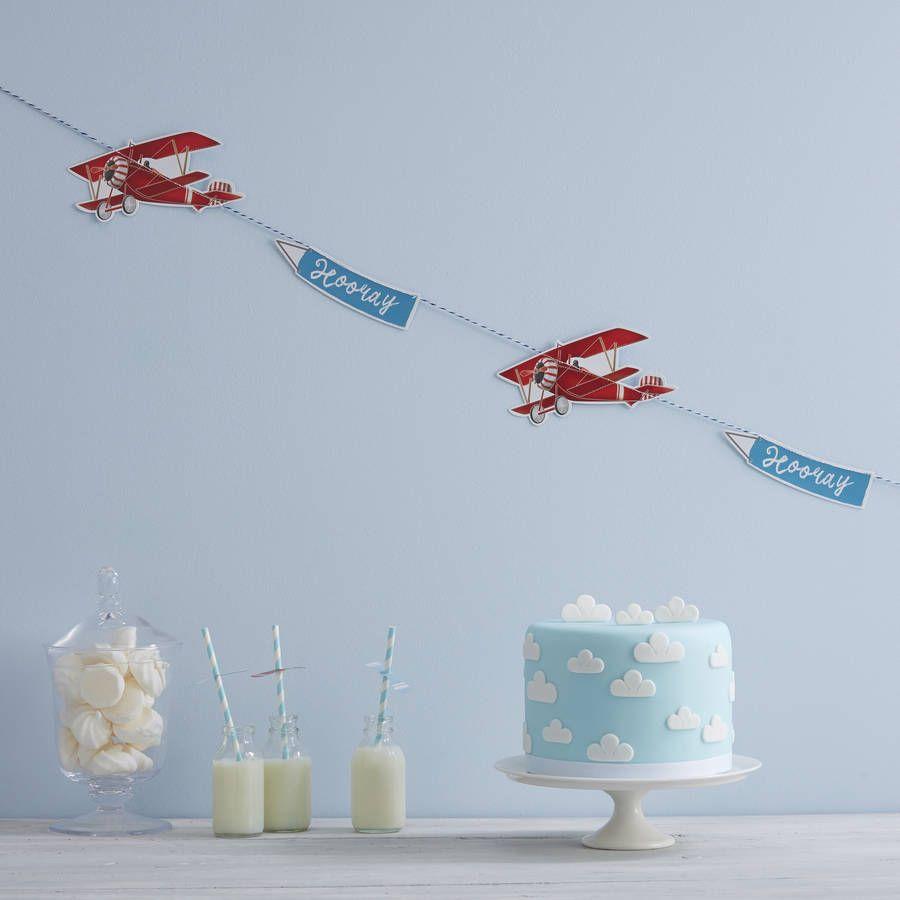 Blue and Red Plane Logo - vintage red plane paper bunting banner by ginger ray ...