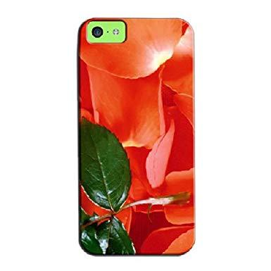 Green Flower Red Petal Logo - Anti-shock Bronze TPU Red Petals And Green Leaf Collages For Iphone ...