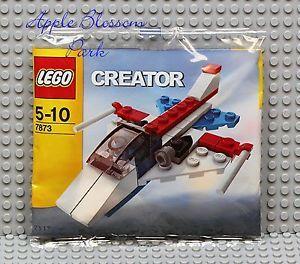 Blue and Red Plane Logo - NEW Lego Creator MINI JET AIRPLANE Set 7873 White & Blue Air