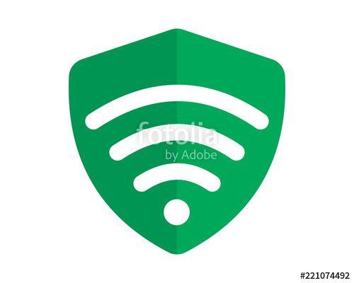 Green WiFi Logo - green wifi shield secure protect image vector icon logo symbol