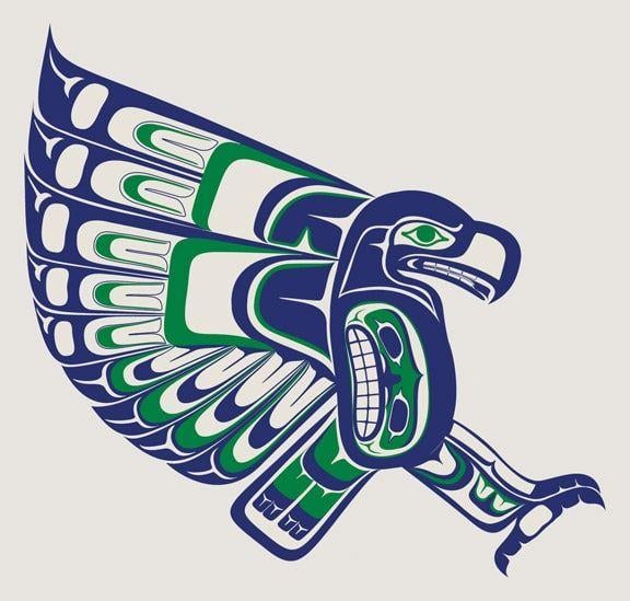 I Can Use Seahawk Logo - Local Seattle artist creates an amazing Seahawks logo, drawing