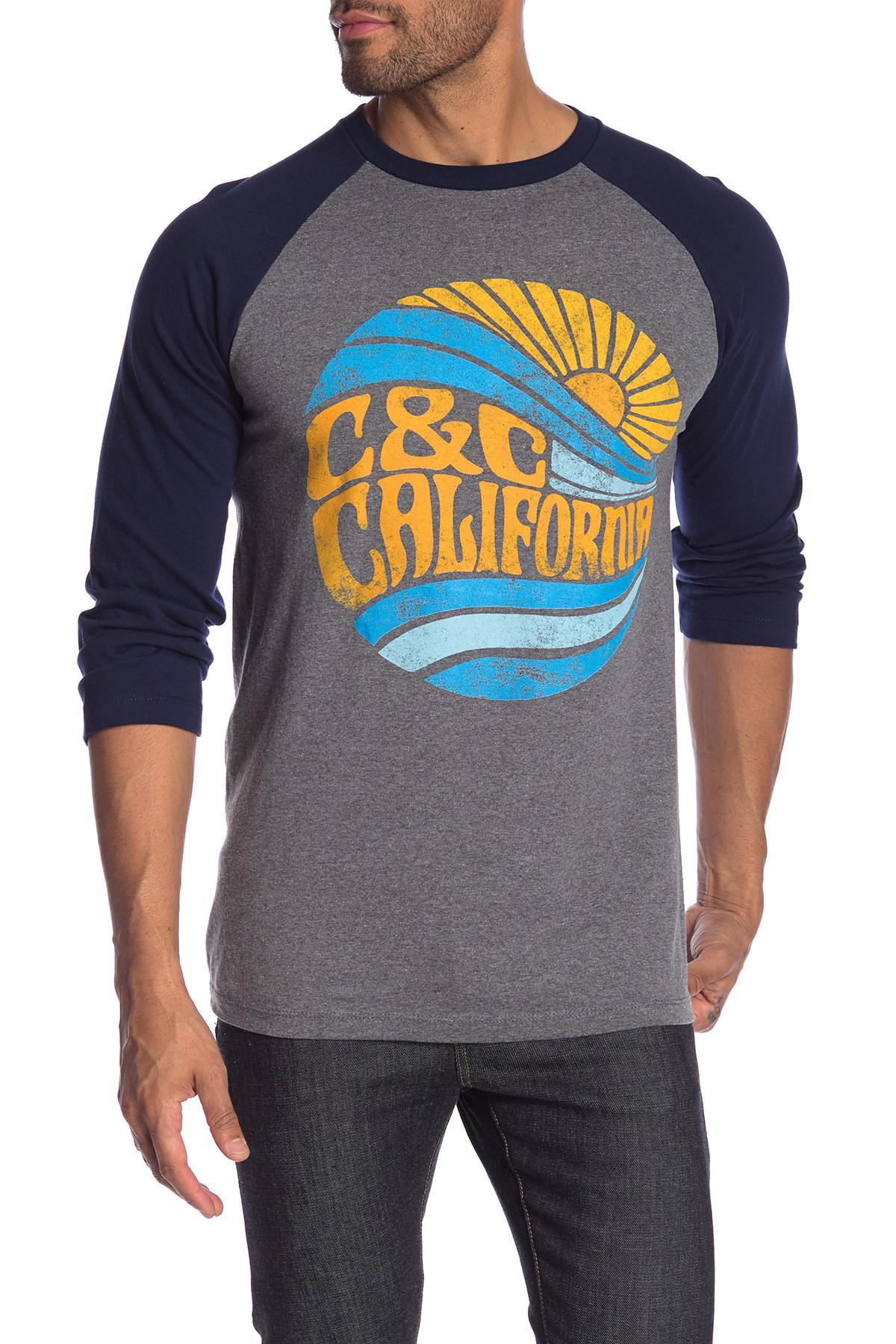 C&C California Clothing Logo - Lyst - C&C California Sunny Daze Raglan Baseball Tee in Gray for Men