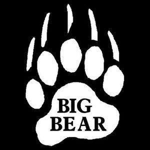 Grizzly Bear Paw Logo - Big Bear Lake California CA Grizzly Bear Paw Vinyl Window Decal ...