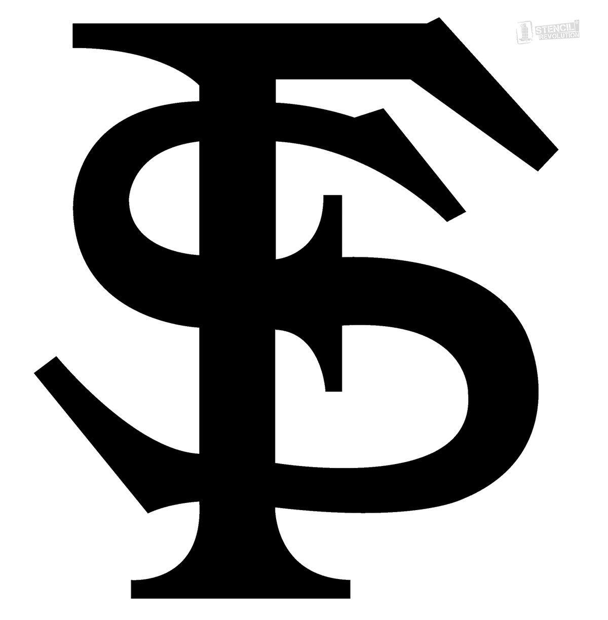 Black and White FSU Logo - Florida State Stencil | CRICUT tips | Florida state university ...