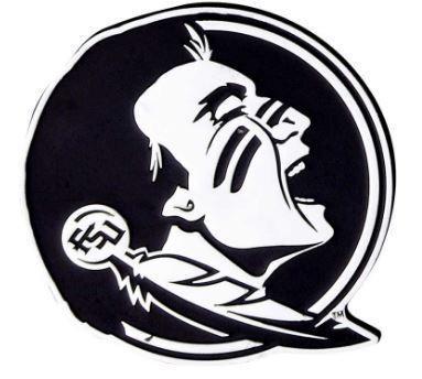 Black and White FSU Logo - NCAA Florida State Seminoles Chrome Metal Seminoles Head Auto Emblem