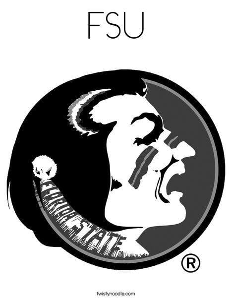 Black and White FSU Logo - FSU Coloring Page - Twisty Noodle
