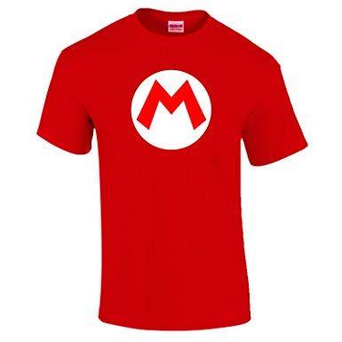 Red and Peach Logo - Indy Visuals Mario Bros Logo T-Shirt Luigi Wario Waluigi Peach Retro ...