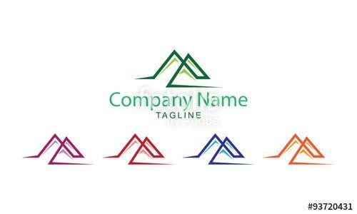 Line Mountain Logo - Mountain Logo Vector - Mountain With Line Art Design