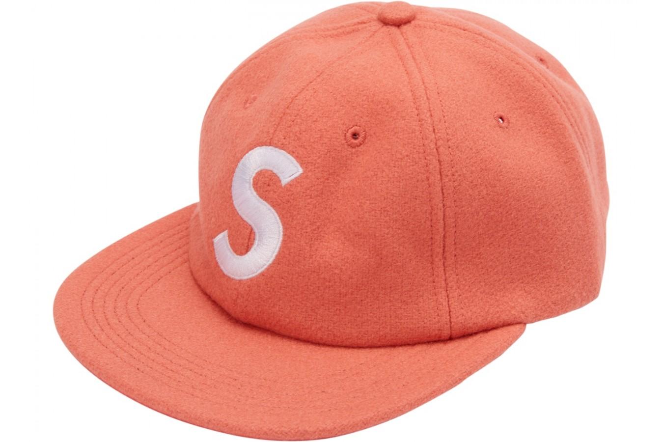 Red and Peach Logo - FW18 Supreme S Logo Hat Peach