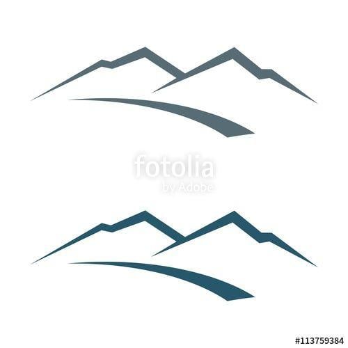 Line Mountain Logo - Simple Line Mountain, Hill, Canyon Logo Template