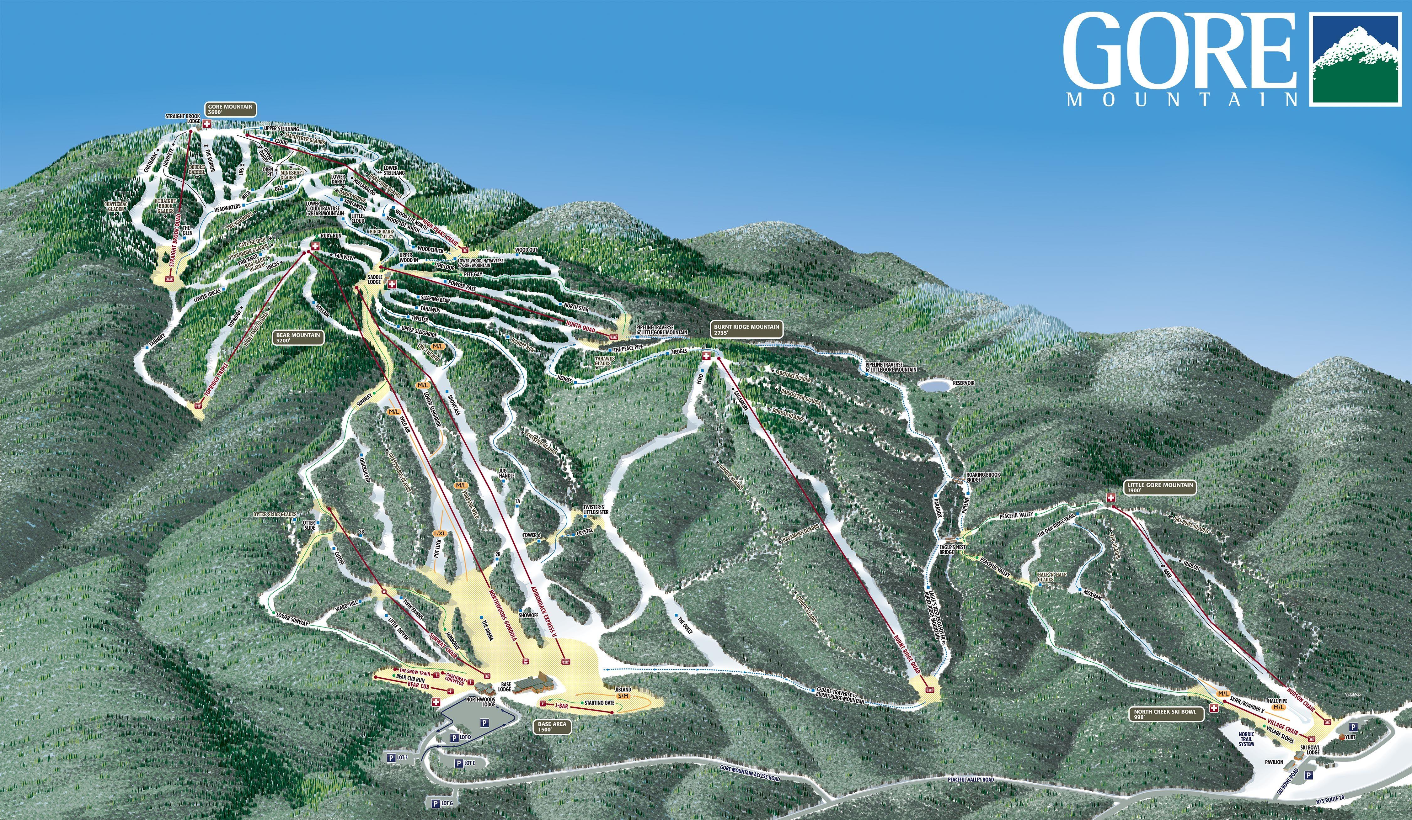 Gore Mountain Logo - Trail Map