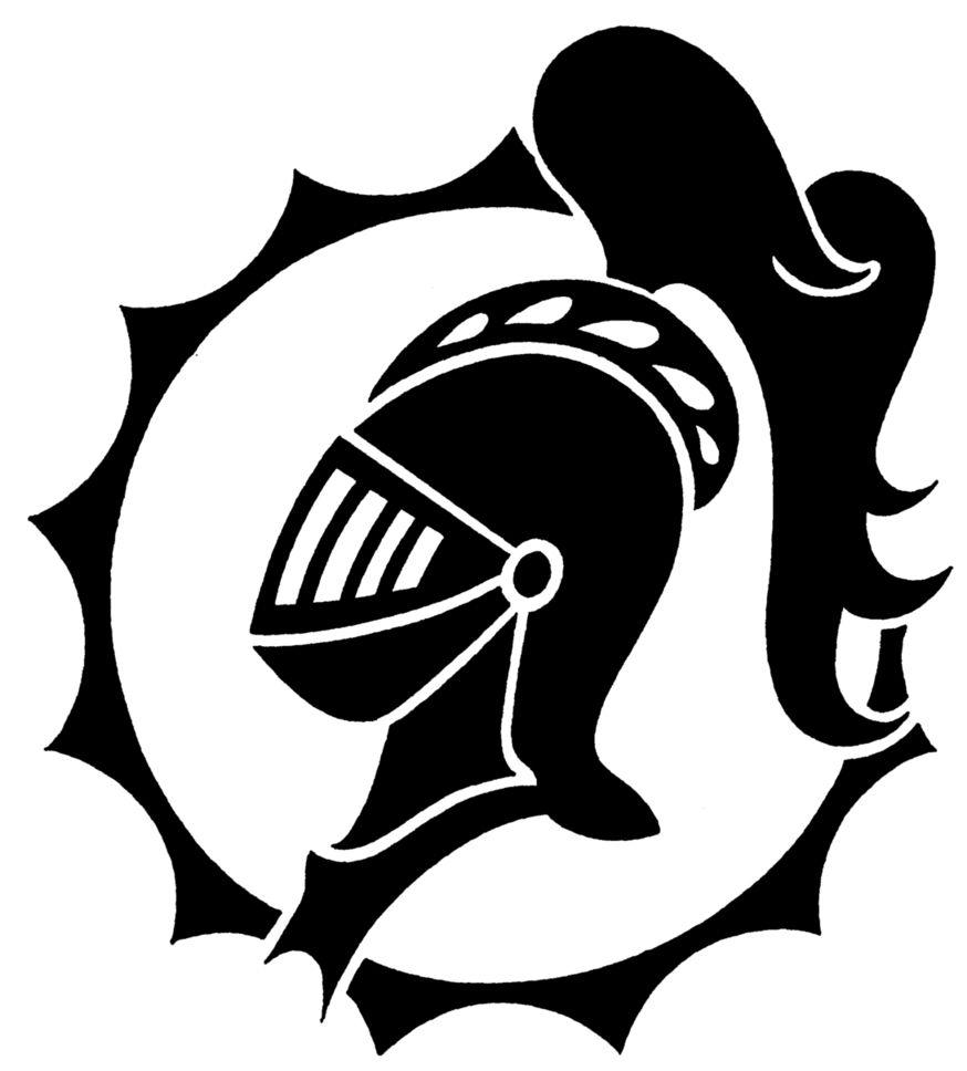 Knight Head Logo - GFC Media Files & Logos / Large Knight Head BW Logo