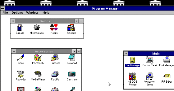 Windows 3.11 Logo - Windows 3.11 Stock Installation : Microsoft : Free Borrow