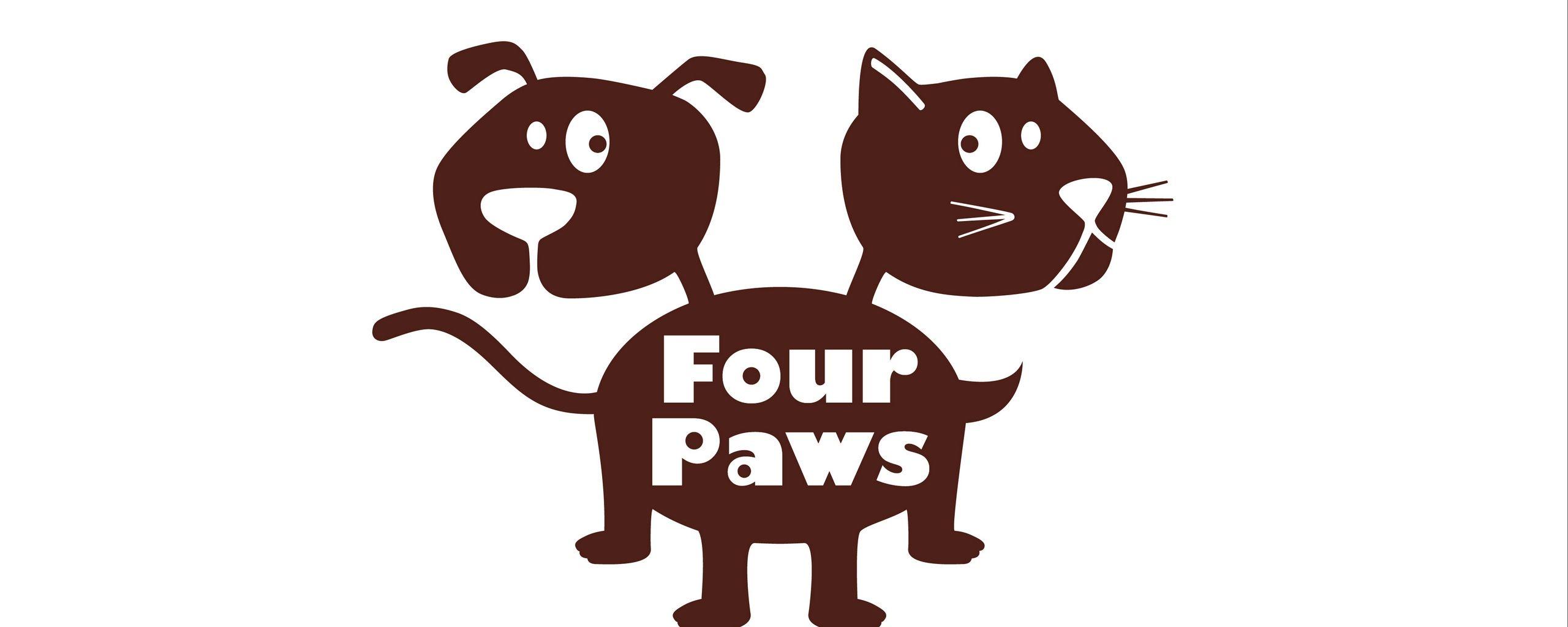 Four Paws Logo - Download wallpaper 2560x1024 four paws, logo, pet products, art