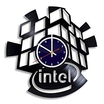 Intel Company Logo - Amazon.com: BuhnemoShop Intel Company Vinyl Record Wall Clock, Intel ...