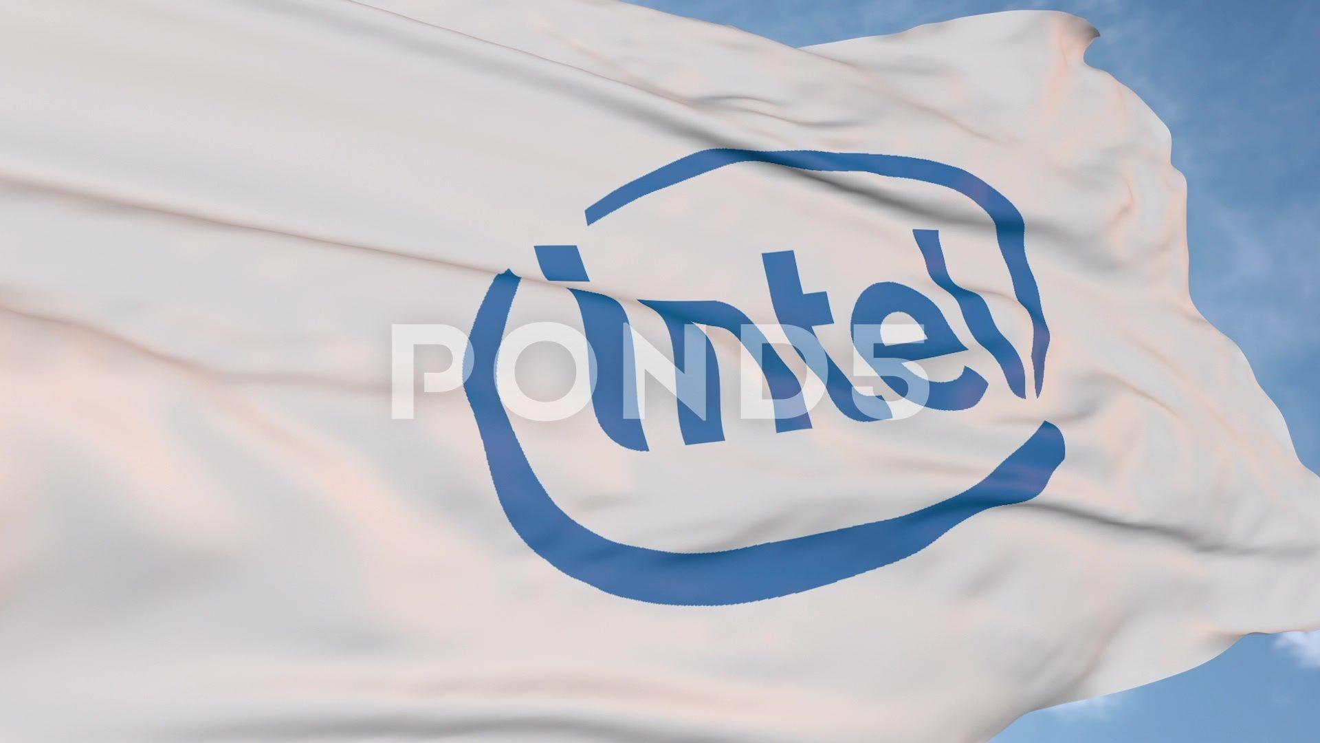 Intel Company Logo - Intel company logo. Editorial animation ~ Hi Res #91909886