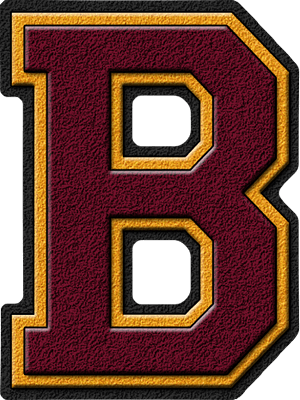 Maroon and Gold B Logo - Presentation Alphabets: Maroon & Gold Varsity Letter B