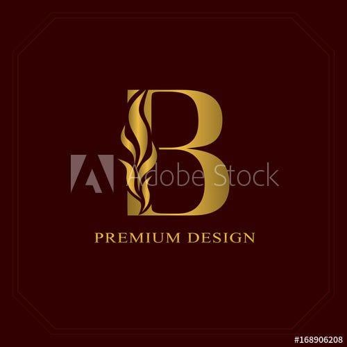 Maroon and Gold B Logo - Gold Elegant letter B. Graceful style. Calligraphic beautiful logo ...