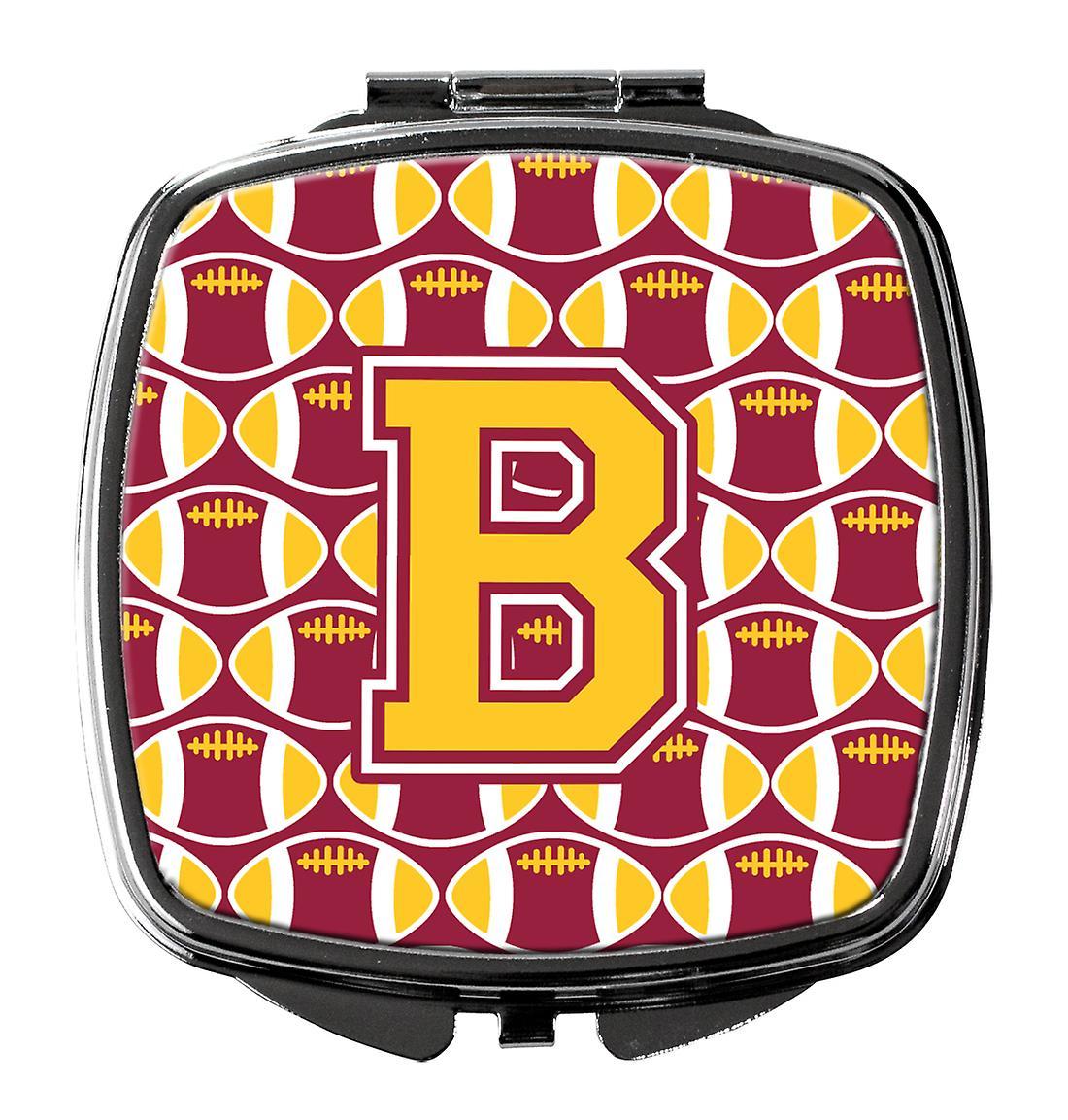 Maroon and Gold B Logo - Letter B Football Maroon and Gold Compact Mirror