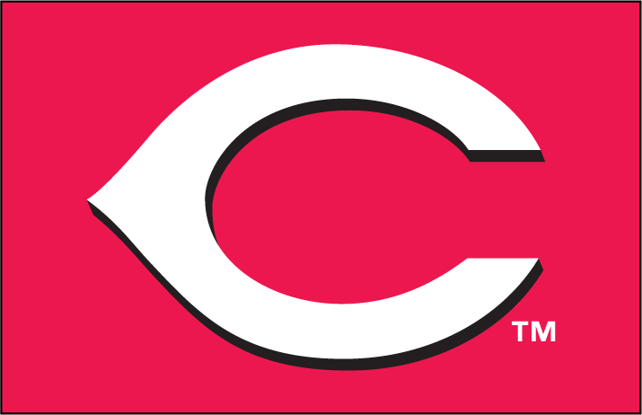 White C Logo - Cincinnati Reds Cap Logo (1999) - (Home) white C with black shadow ...