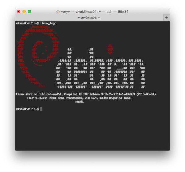 Debian Logo - Display Linux logo with hardware Info using screenfetch / linux_logo