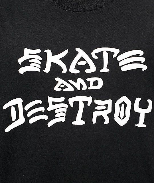 Thrasher Skate and Destroy Logo - Thrasher Skate And Destroy Black T-Shirt | Zumiez