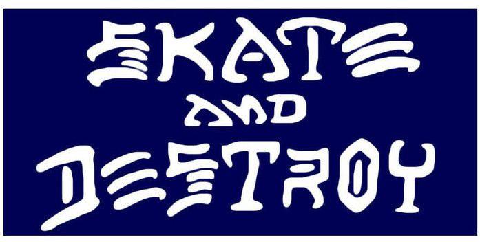 Thrasher Skate and Destroy Logo - Thrasher Skate & Destroy Sticker Medium Blue