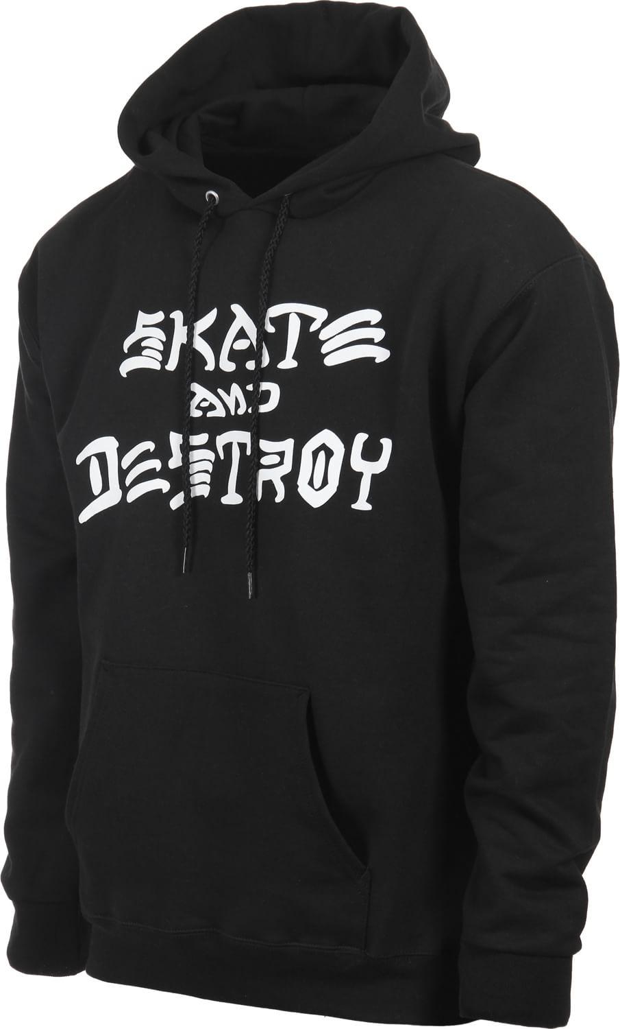 Thrasher Skate and Destroy Logo - Thrasher & Destroy Mens Hoodie Black