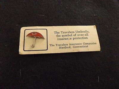 Travelers Insurance Company Logo - VINTAGE TRAVELERS INSURANCE RED UMBRELLA LOGO LAPEL PIN - $9.99