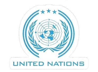 Map United Nations Logo - UNITED NATIONS LOGO STICKER UN U N World Map Flag Logo Emblem 3.5