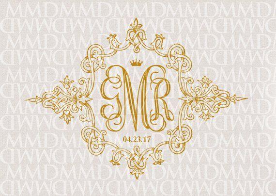 Custom Wedding Logo - Royal Wedding Vintage Custom Wedding Monogram Wedding Logo | Etsy