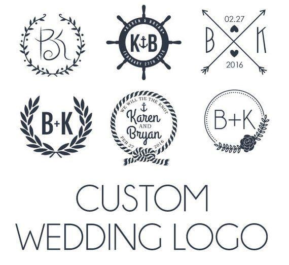 Custom Wedding Logo - Custom Wedding Logo Nautical Floral Modern Knot | Etsy