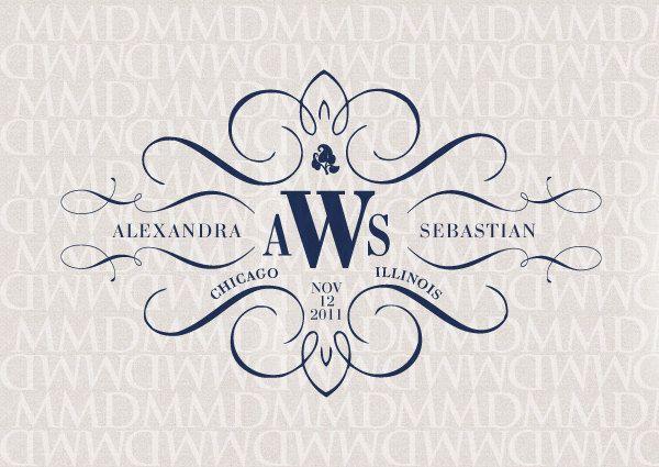 Custom Wedding Logo - Elegance Calligraphy Custom Wedding Monogram - Wedding Logo ...