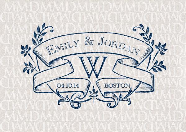 Custom Wedding Logo - Ivy League Custom Wedding Monogram Logo Crest