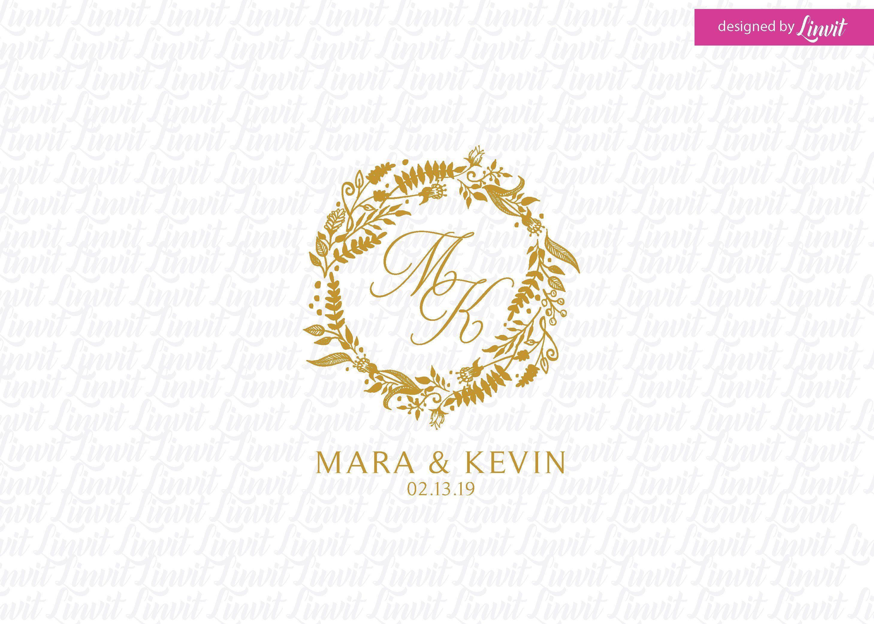 Custom Wedding Logo - Luxury Wedding Logo, wedding logo, premade wedding logo, gold logo