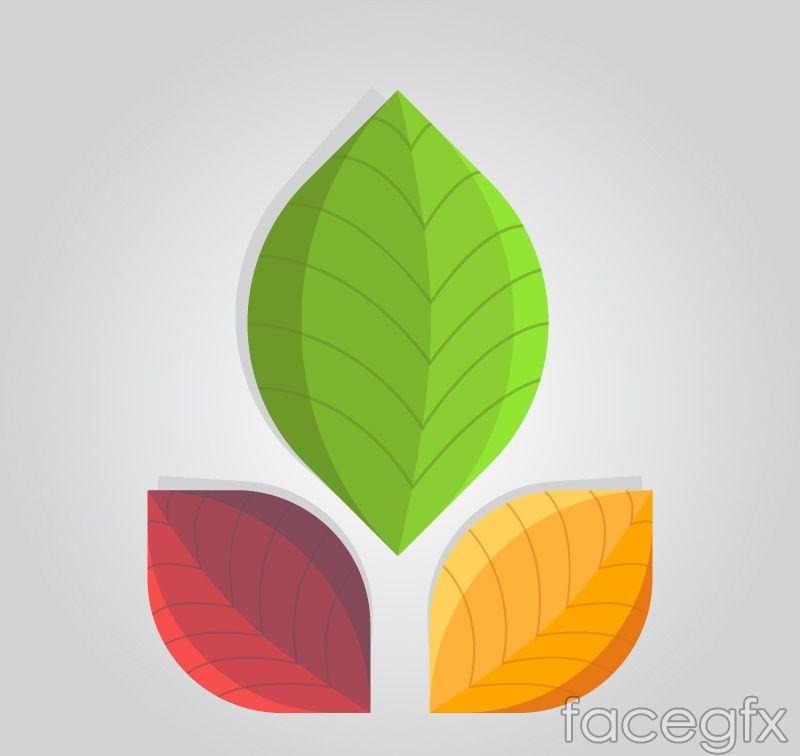 3 Leaves Logo - 3 colour leaf design vector | Free Vectors | Pinterest | Logo design ...